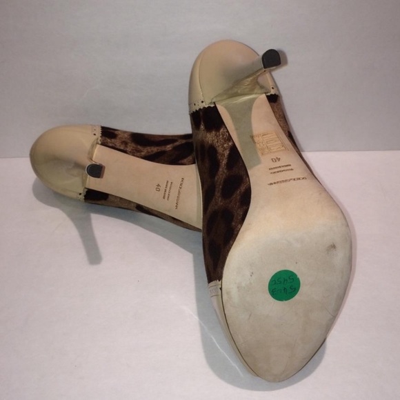 Dolce&Gabbana Peep Toe Leopard Patent Leather Pump - Picture 7 of 7